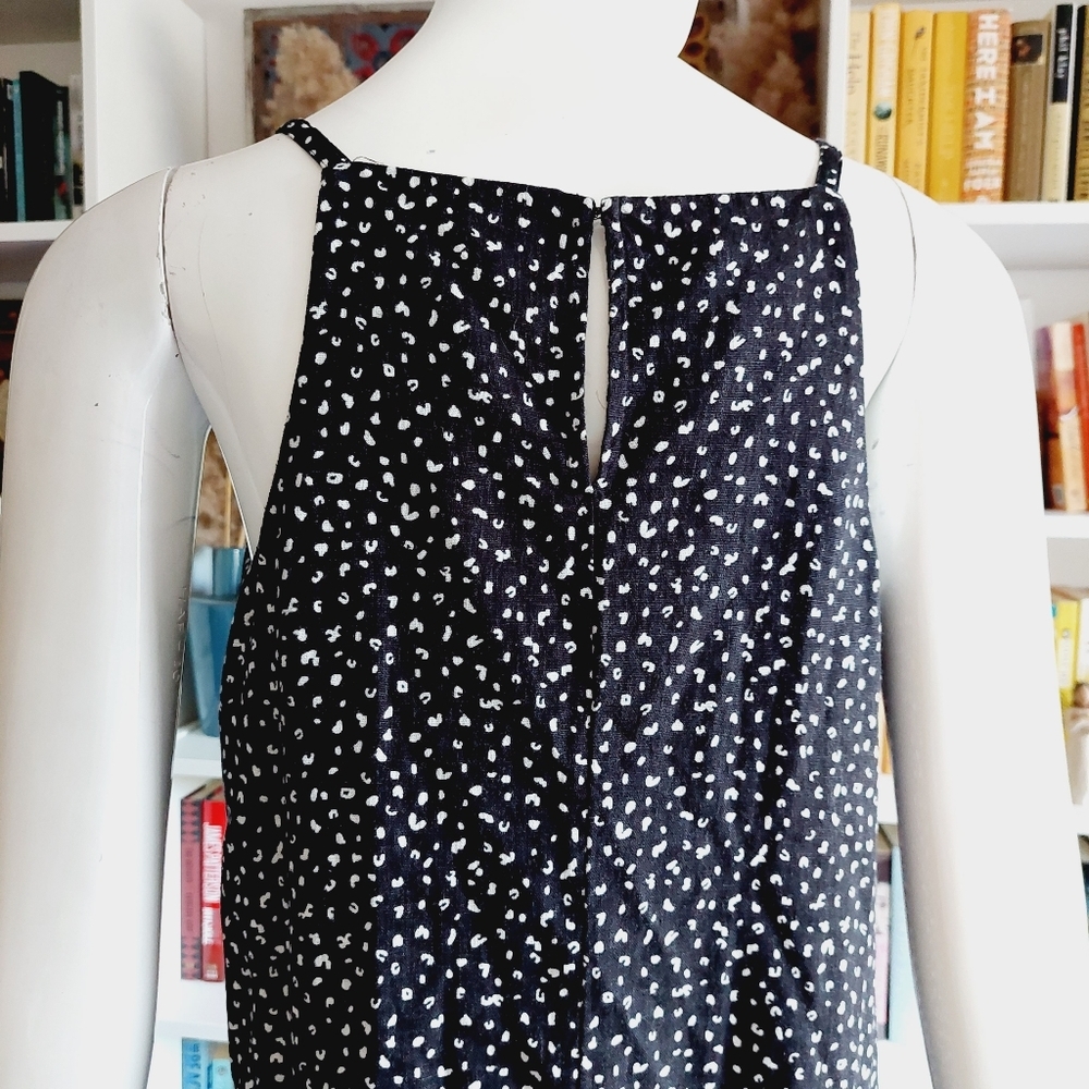 Old Navy | Linen Halter Mini Dress Neutral Leopard Print Keyhole P661 - Picture 6 of 10